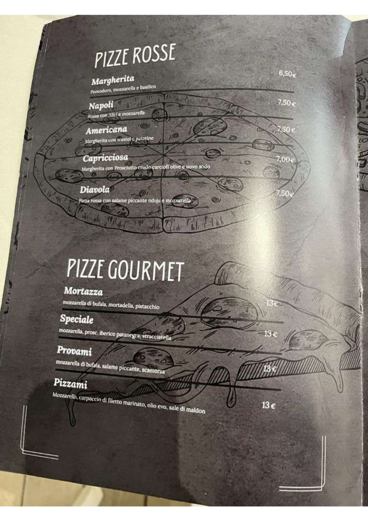 Pizzami&Braciami menu