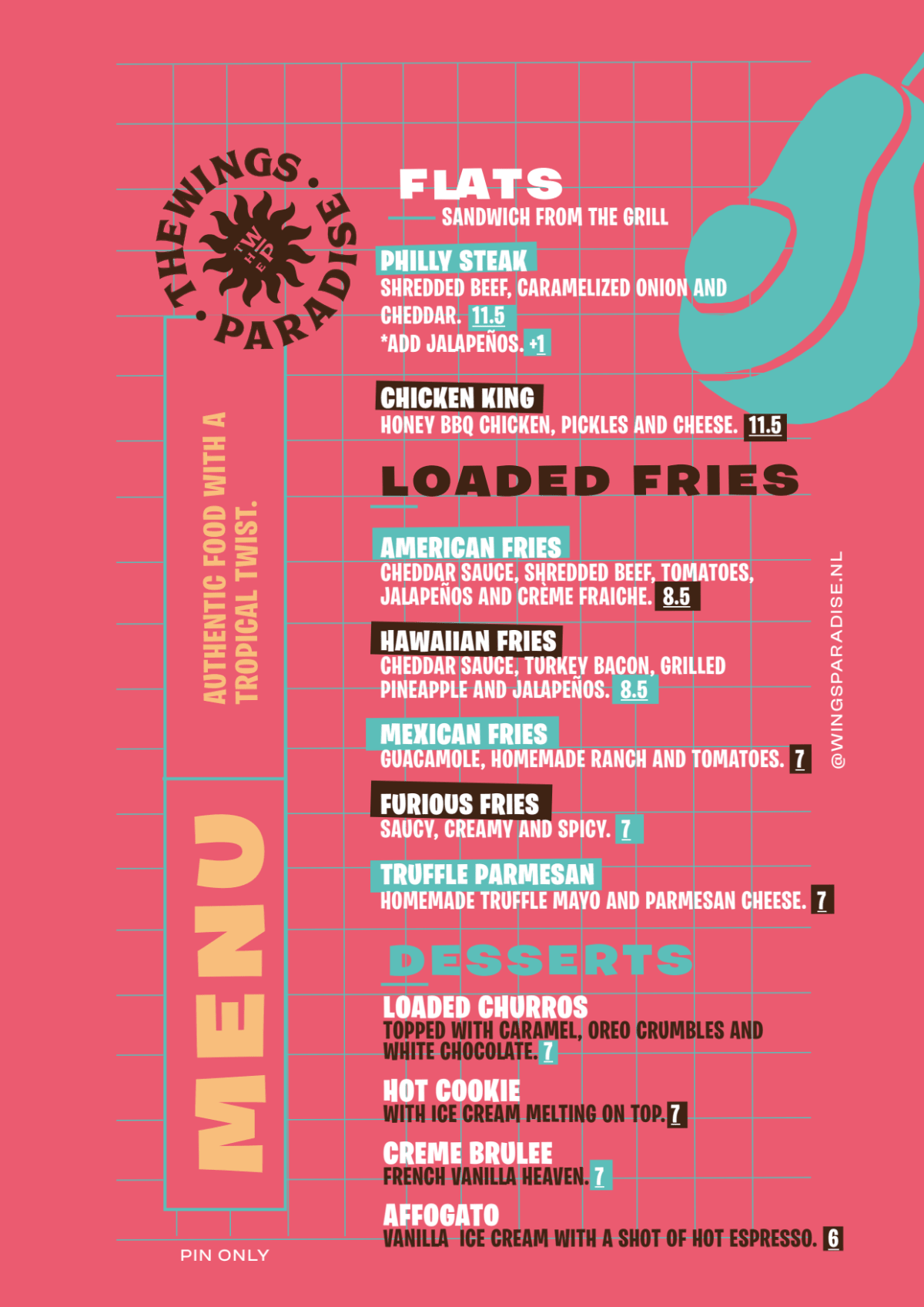 Menu 2024 The Wings Paradise in Den Haag TheFork