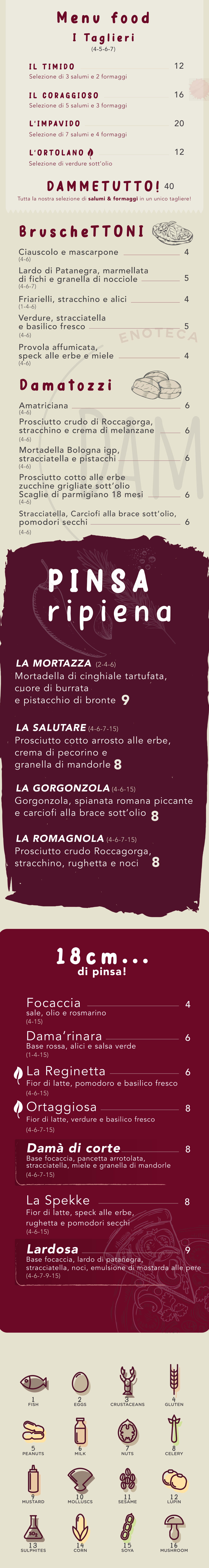 Damà - Enoteca Moderna menu