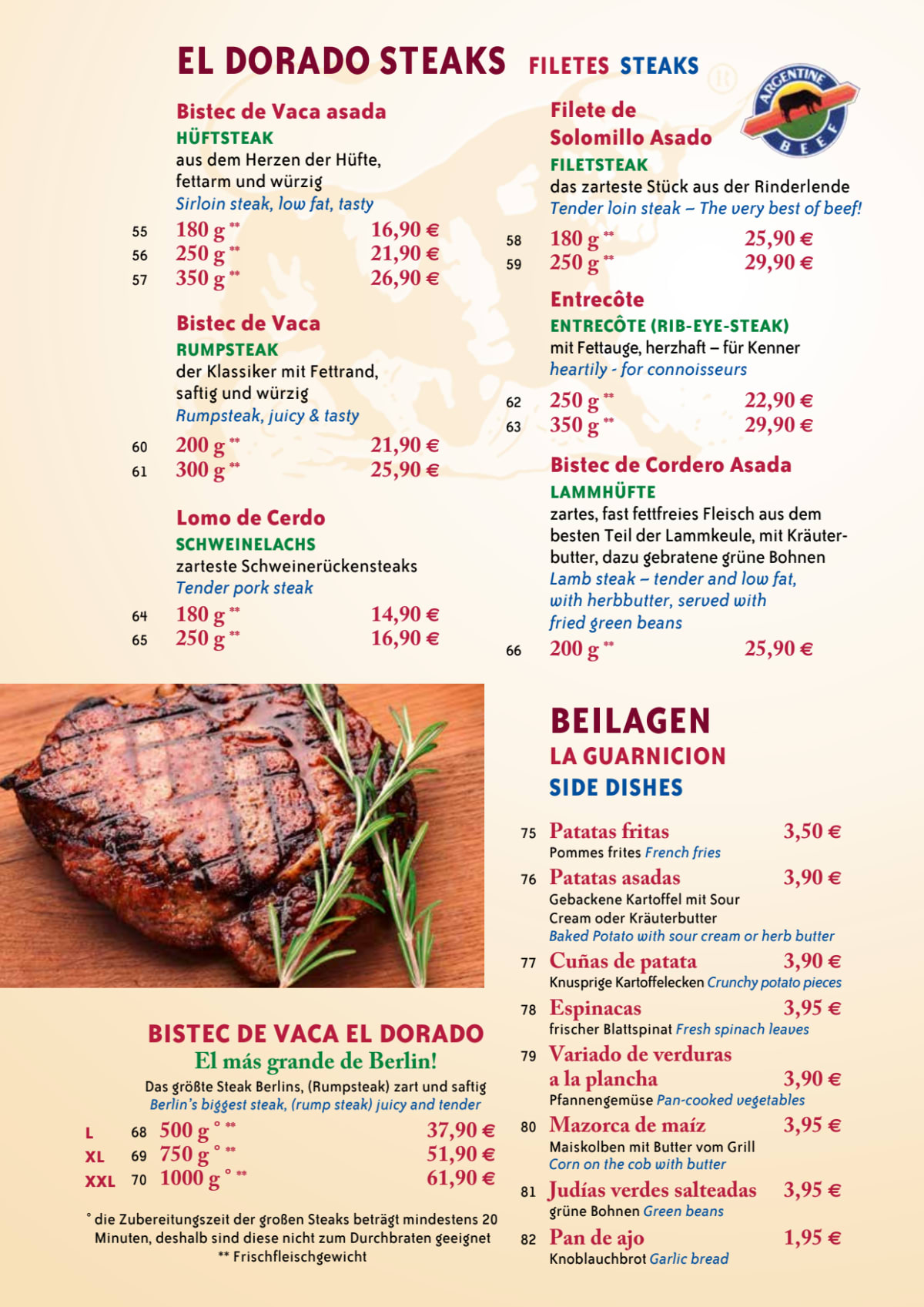 Menus 2024 El Dorado in Berlin TheFork