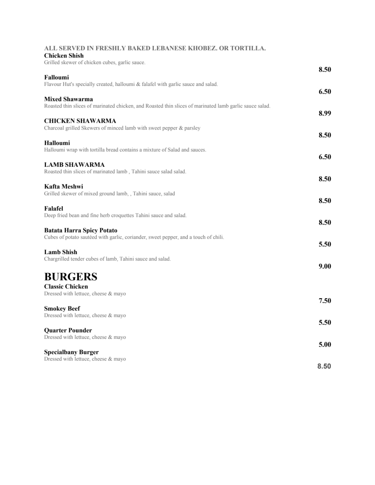 Menus 2024 Flavour Hut in London TheFork