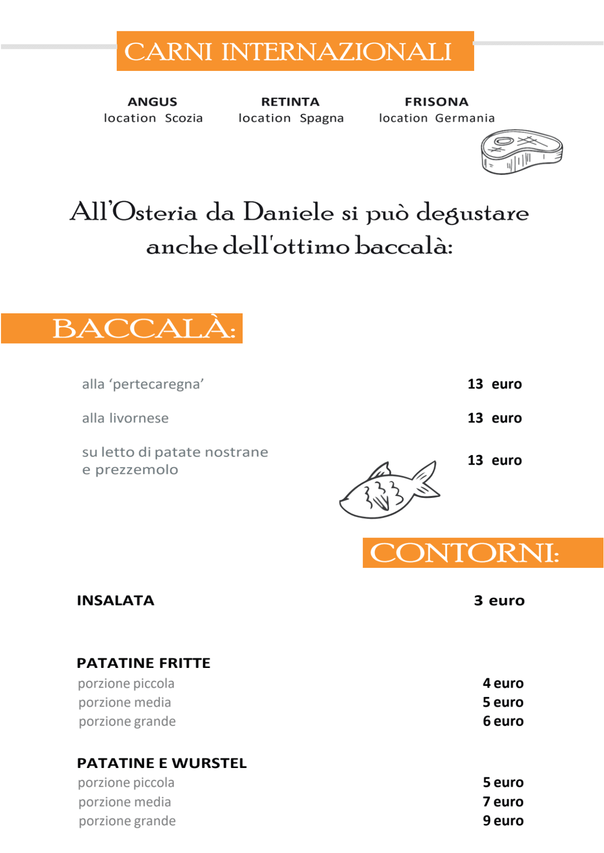 Carte et Menus 2024 Osteria da Daniele à Andretta TheFork
