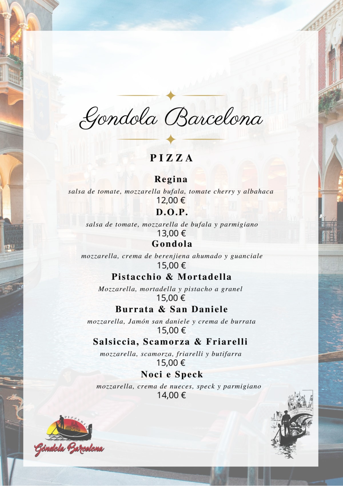 Gondola  menu