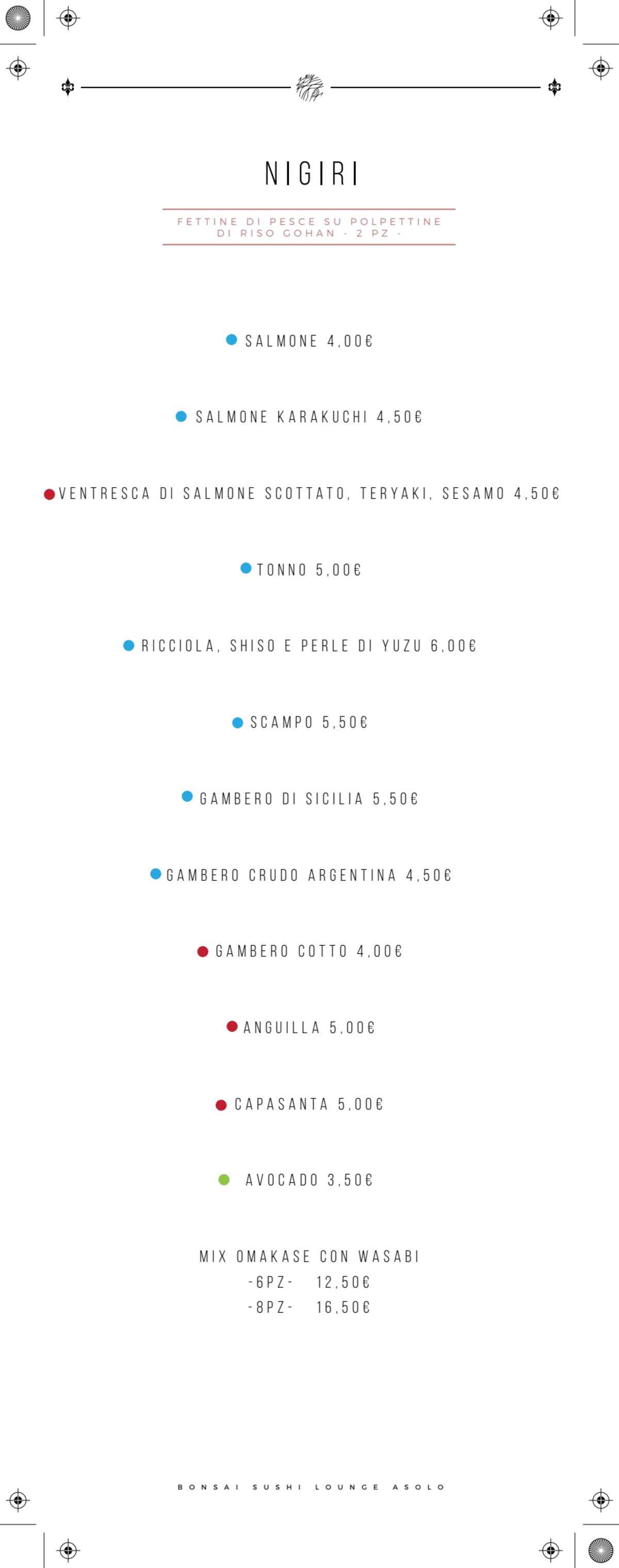 Carte et Menus 2024 Bonsai Sushi Lounge à Asolo TheFork