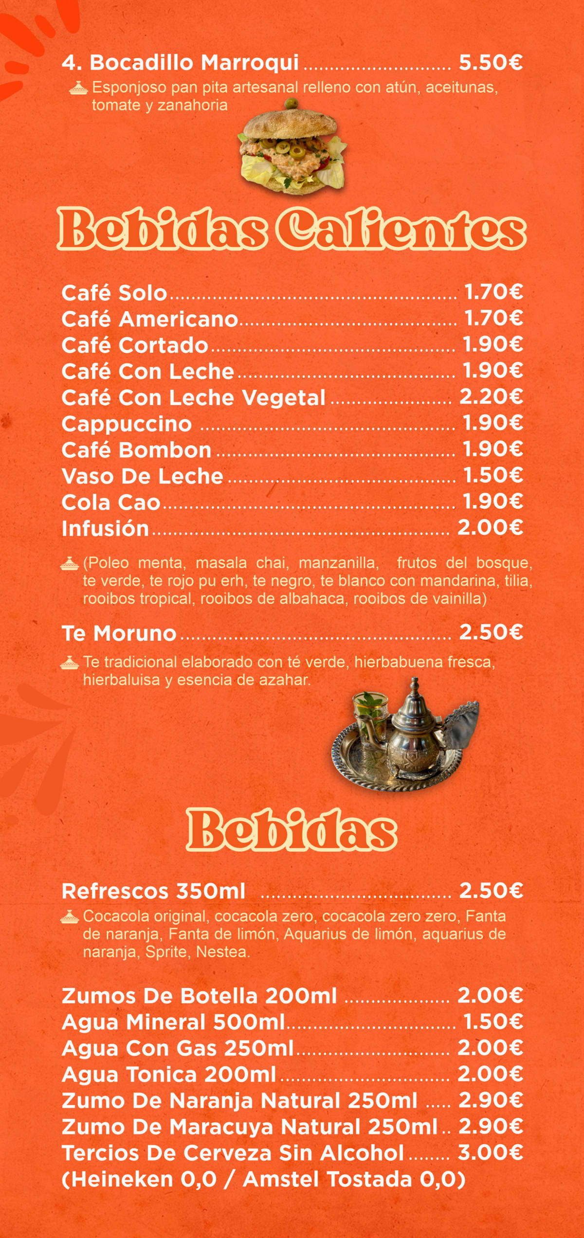 Restaurante Atlas menu