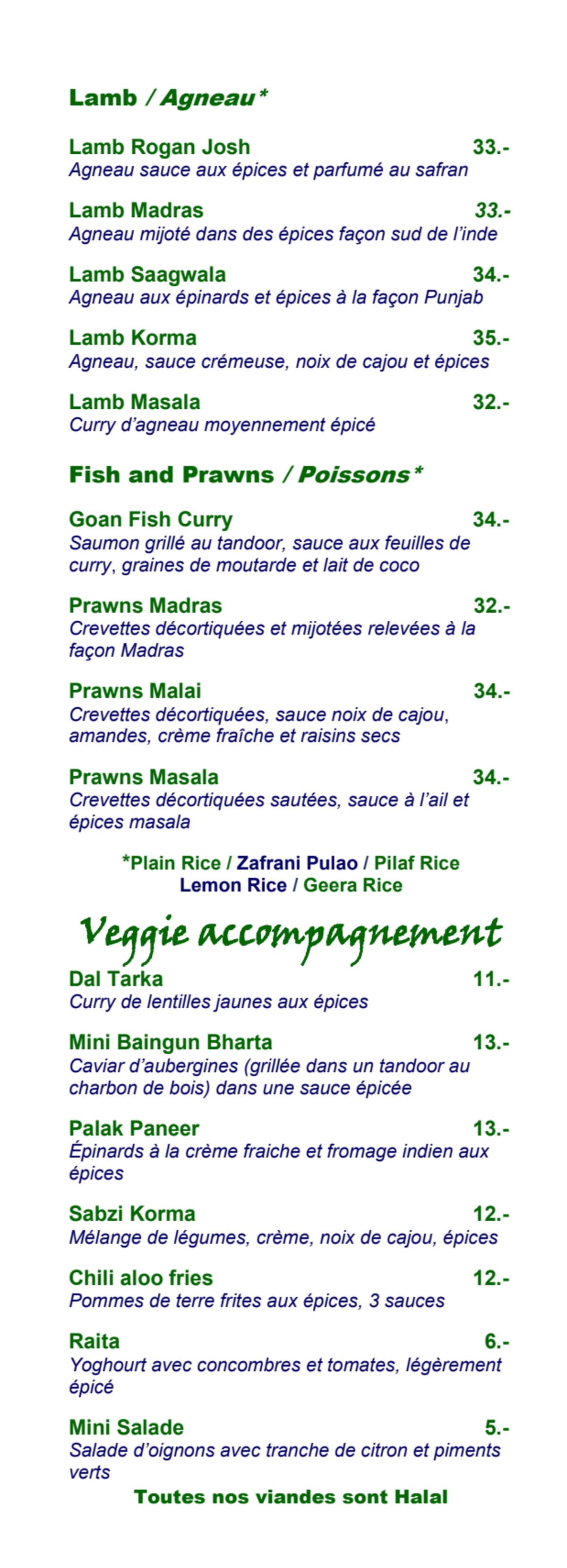 Little India menu