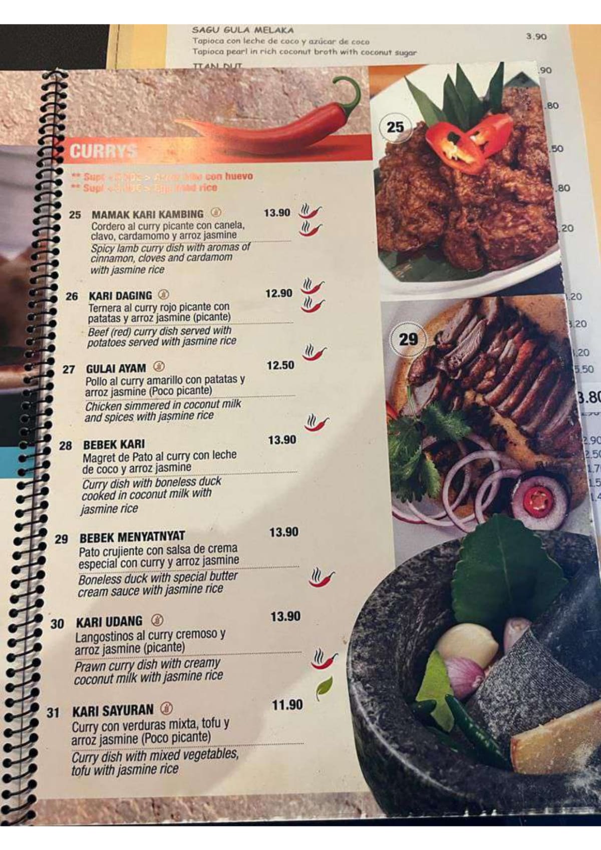 Restaurant Malaysia menu