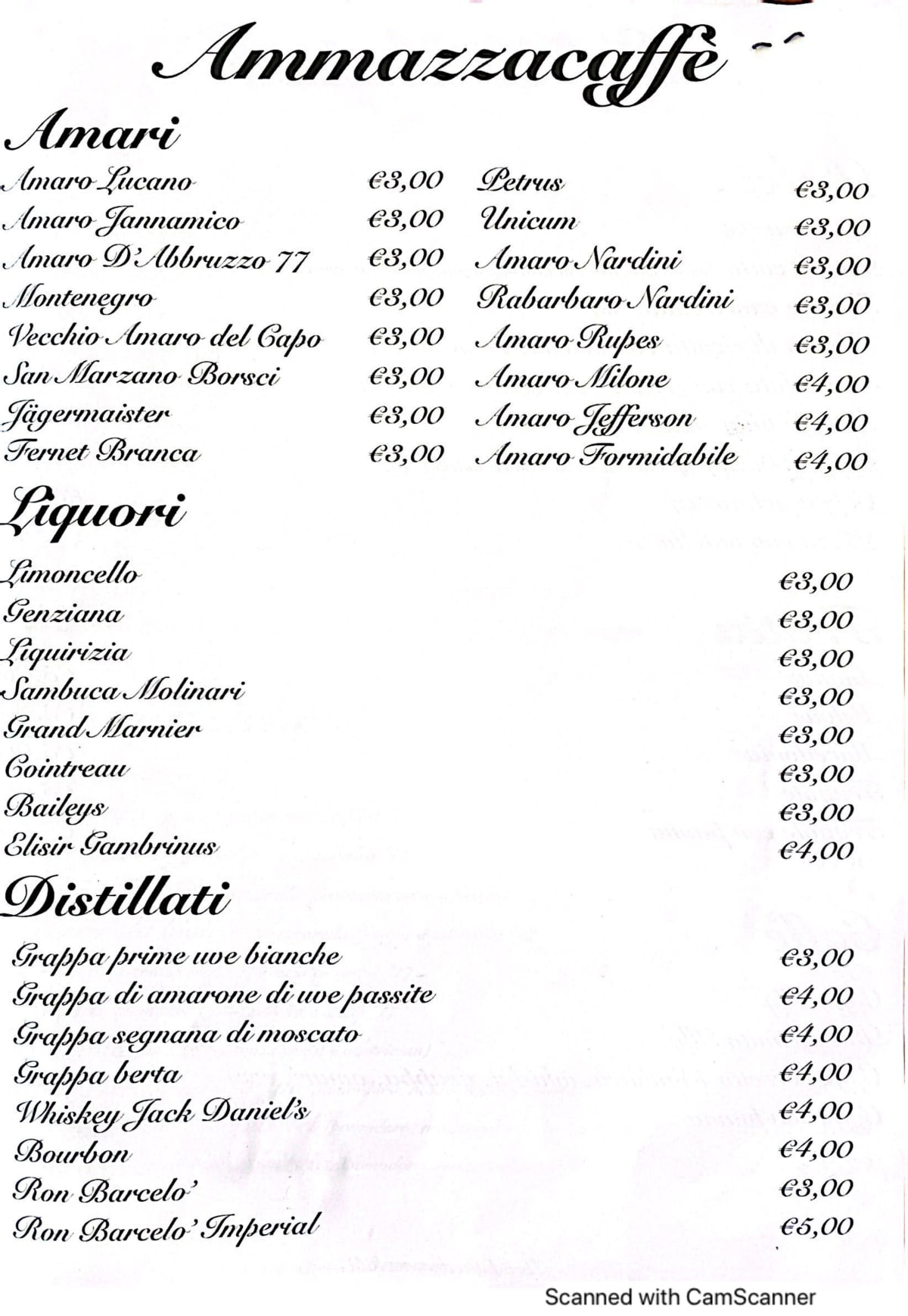 Mamma Katia menu