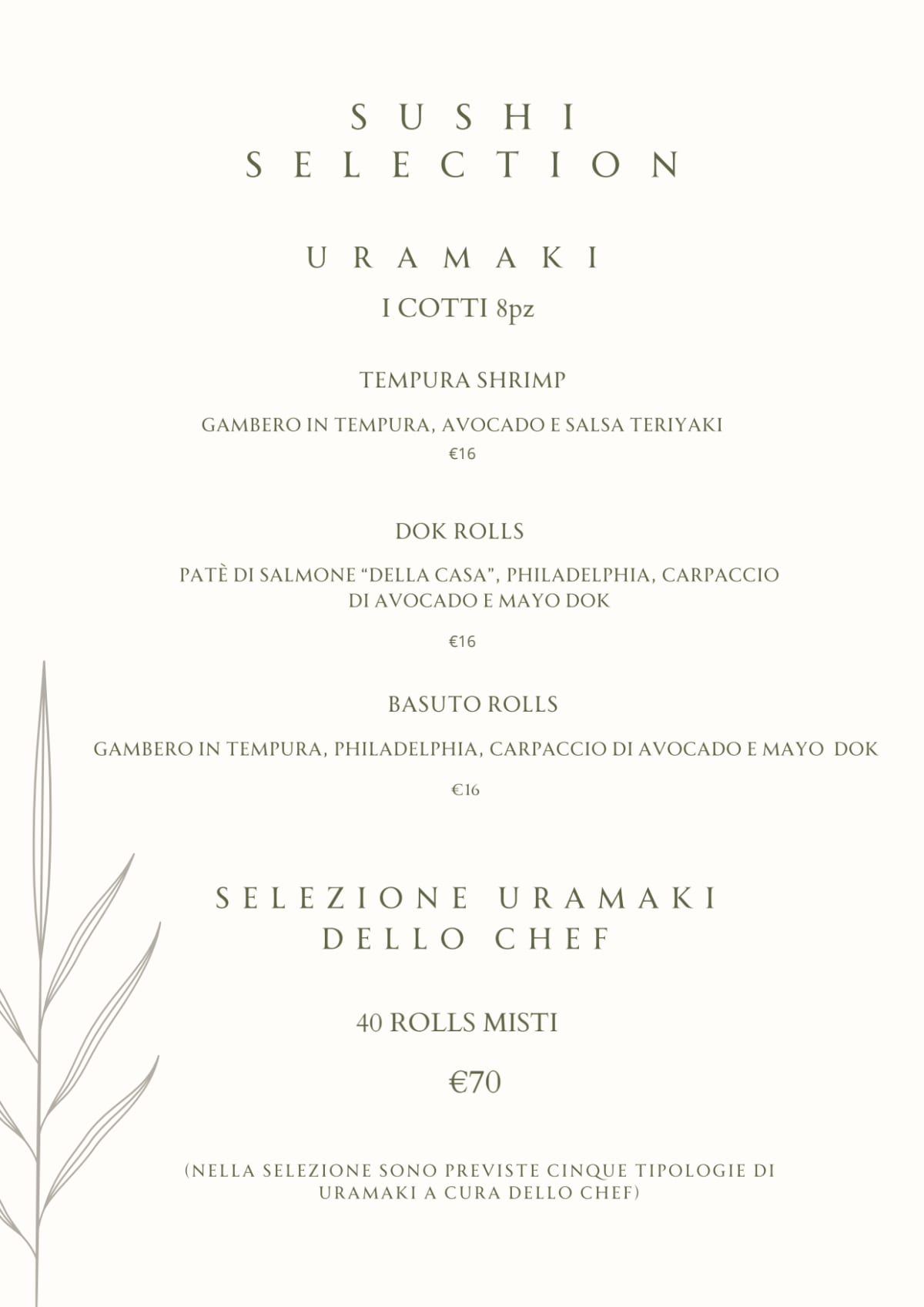 Menu 2024 D.O.K. in Sperlonga TheFork