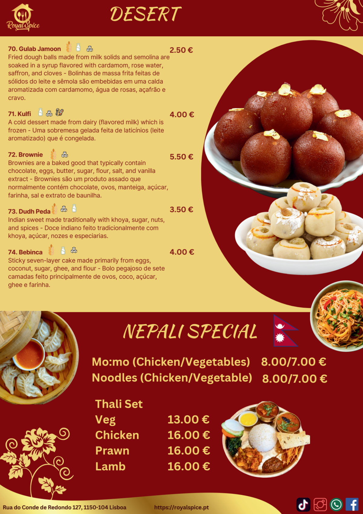 Royal Spice menu