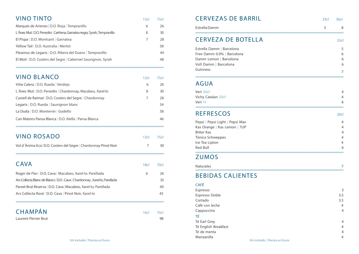 Rumbo Bar & Eatery menu
