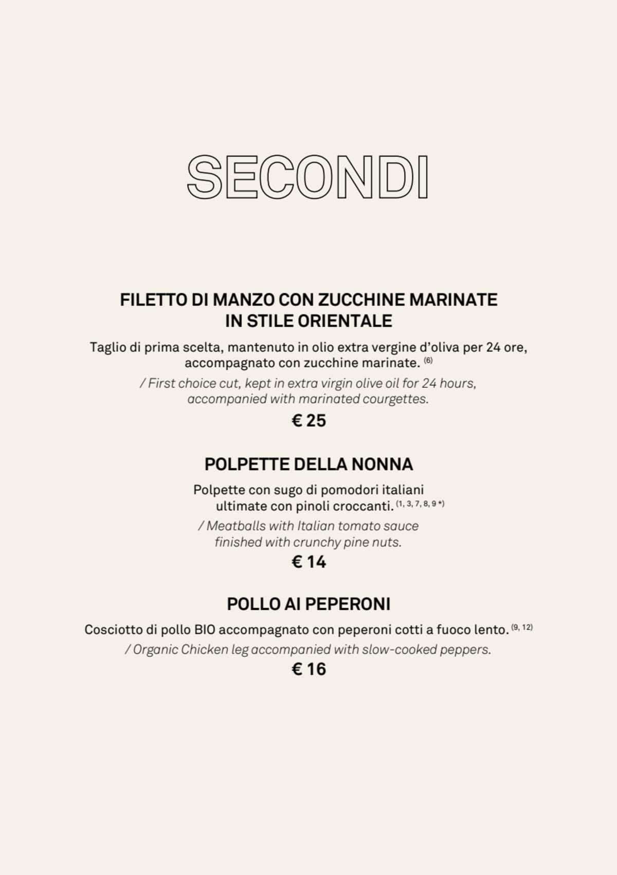 Accentodì menu