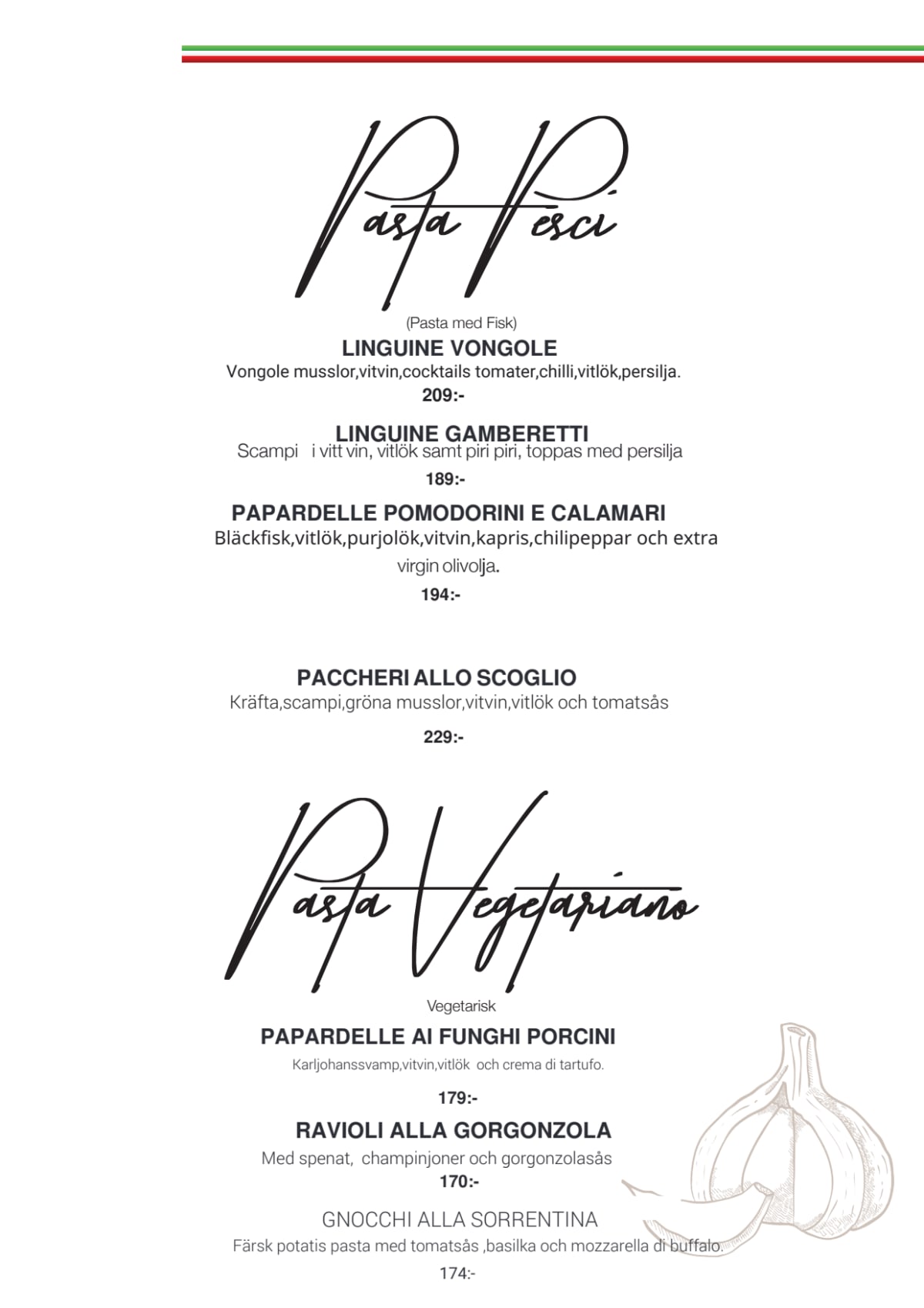 Carte et Menus 2024 La Piccola Italia à TheFork