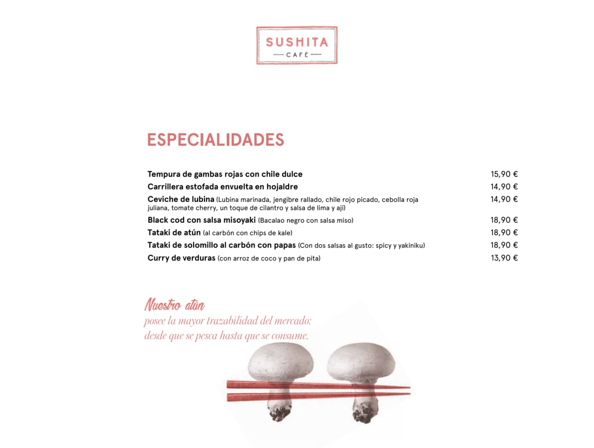 Sushita Café - Miguel Ángel menu