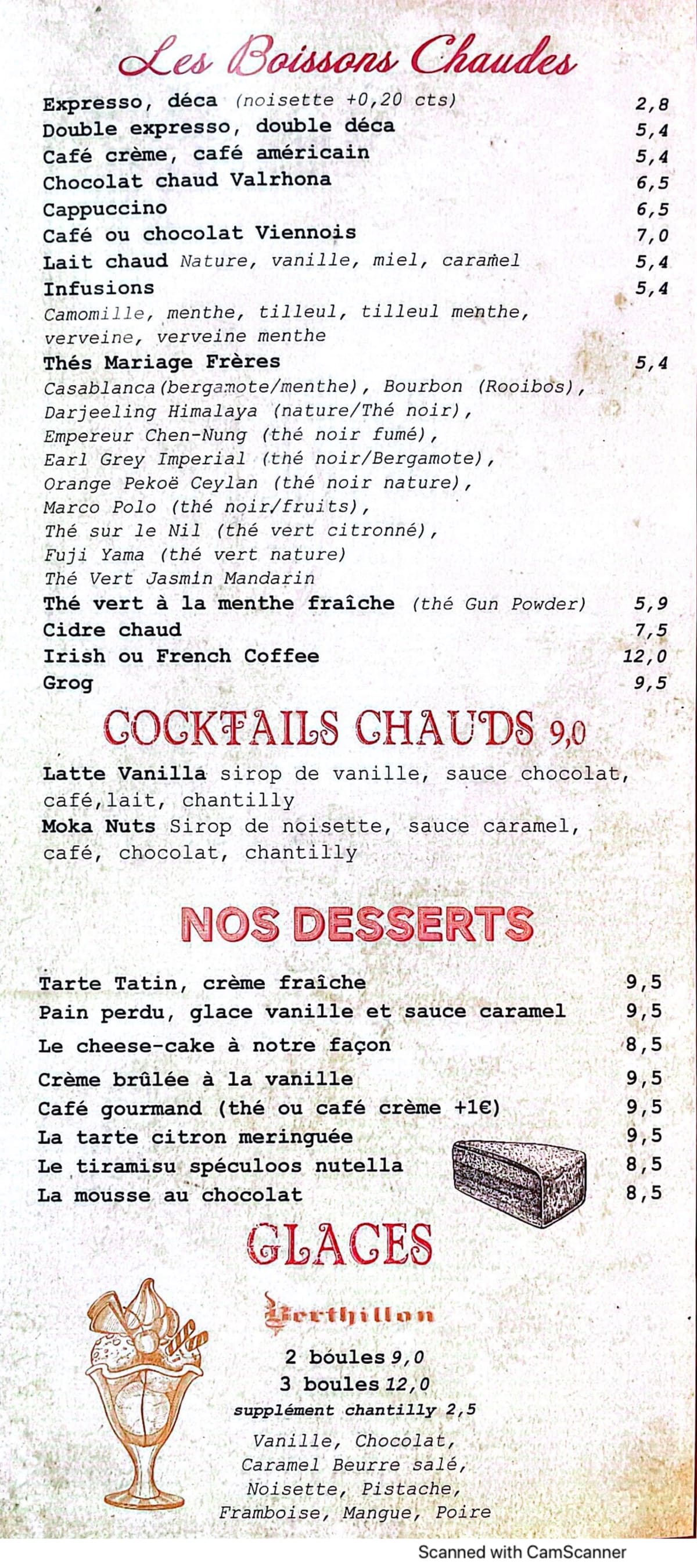 Café Francoeur menu