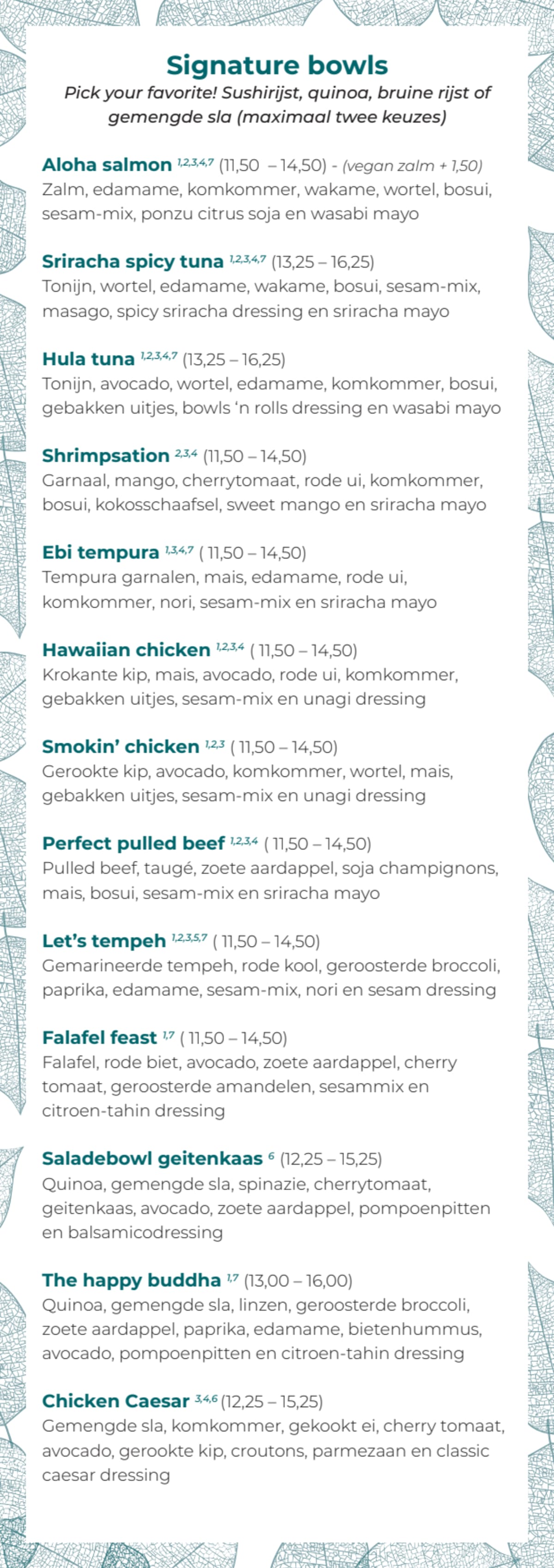 Menu 2024 Bowls 'n Rolls in Leeuwarden TheFork