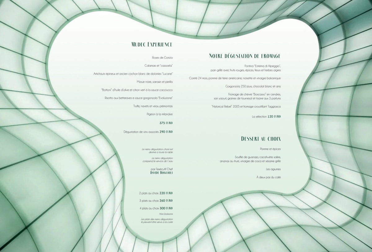 Enrico Bartolini al Mudec menu