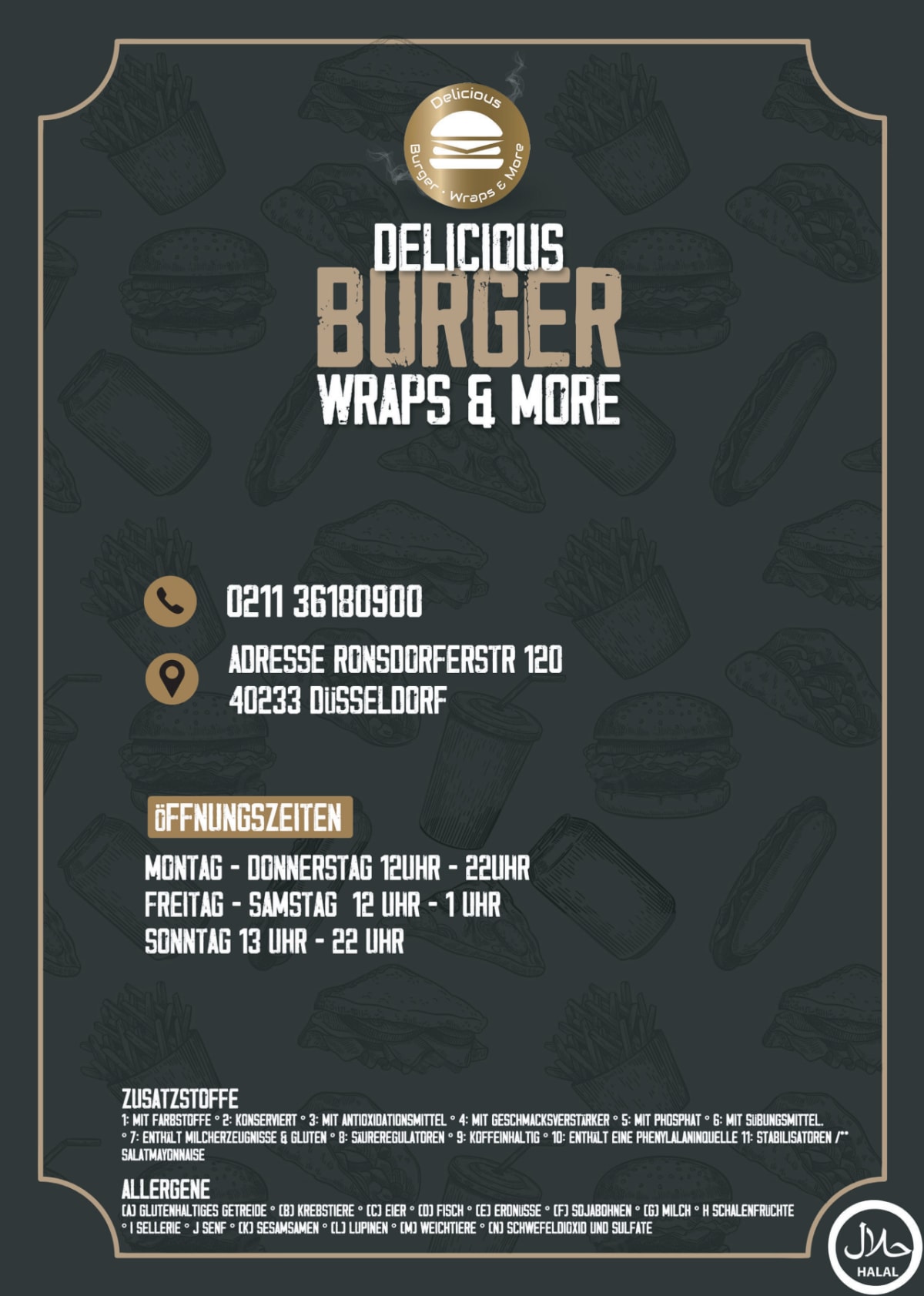 Speisekarte 2024 Delicious Burger, Wraps & more in Düsseldorf TheFork