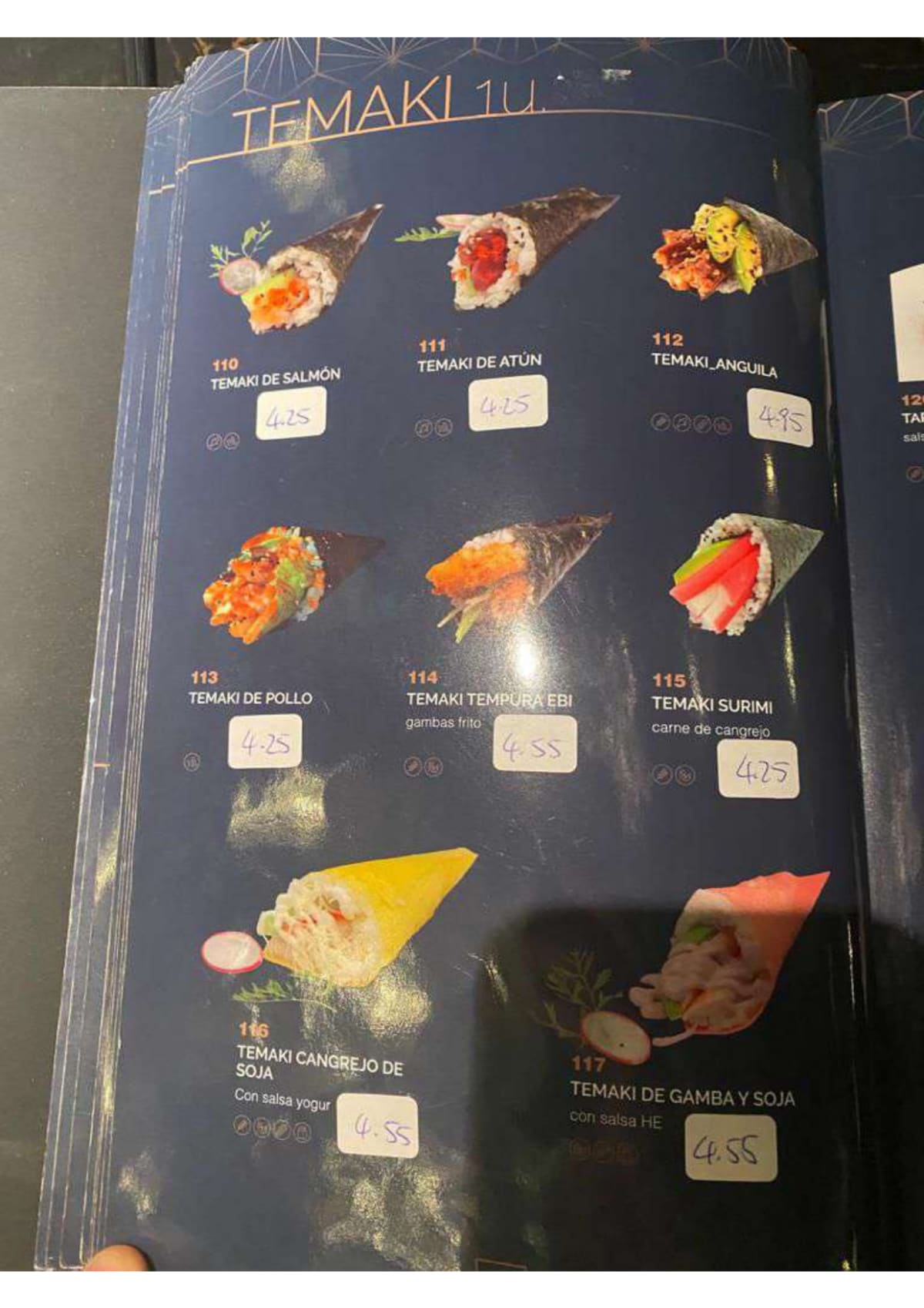 Sushi He - Urgell menu