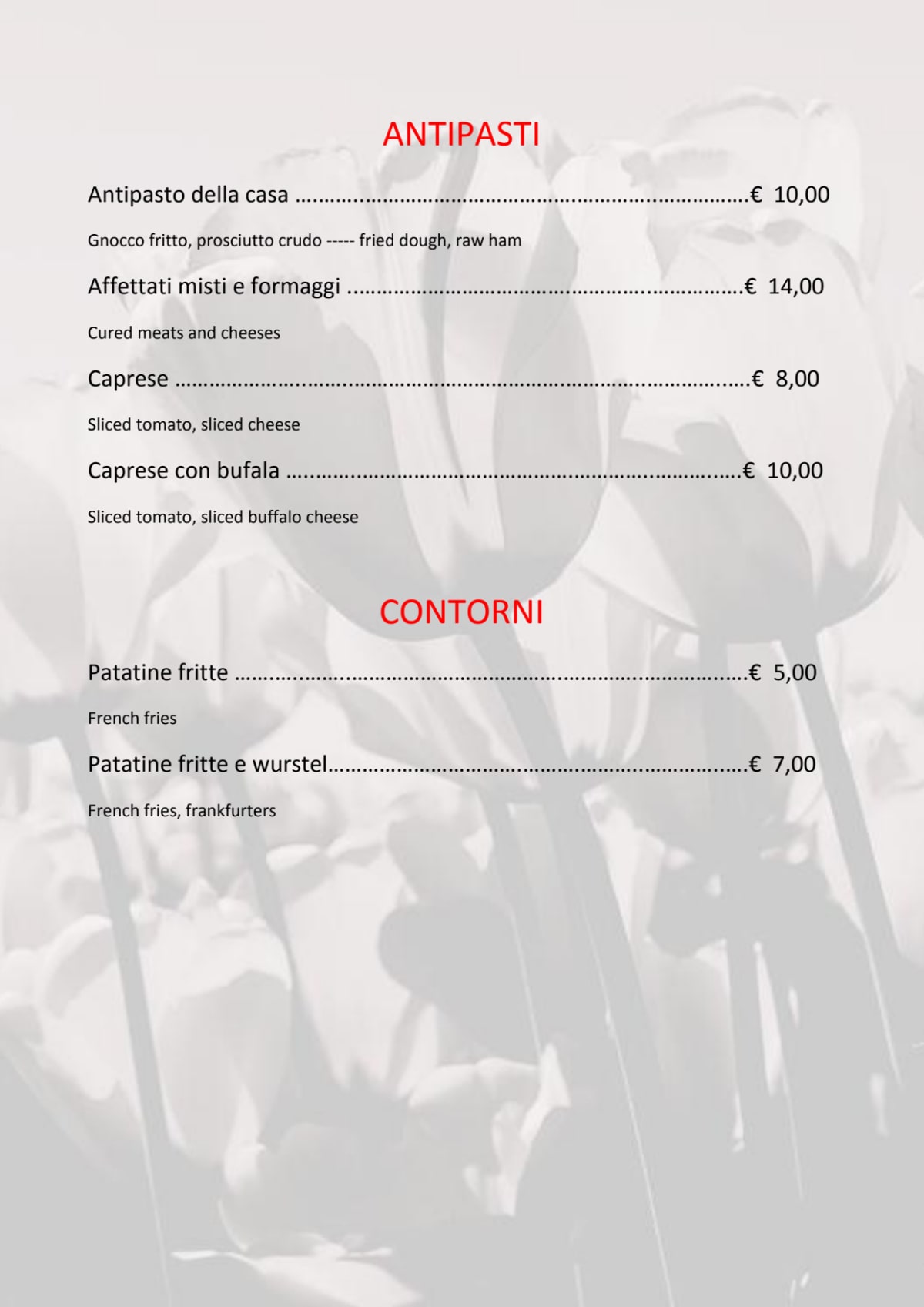 Speisekarte 2024 Pizza Amore e Fantasia in Levane TheFork