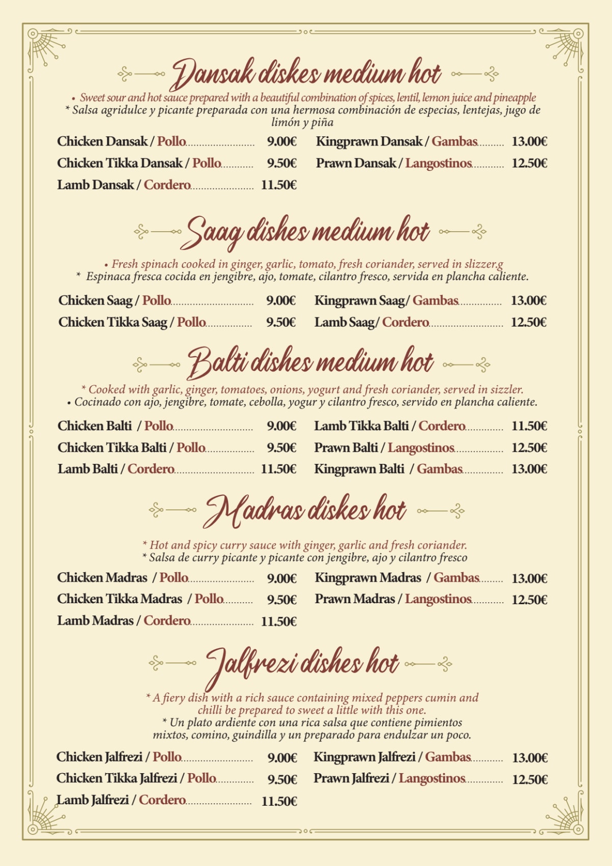 Carte et Menus 2024 Kitchen King Mil Palmeras à Barrio La Almazarra