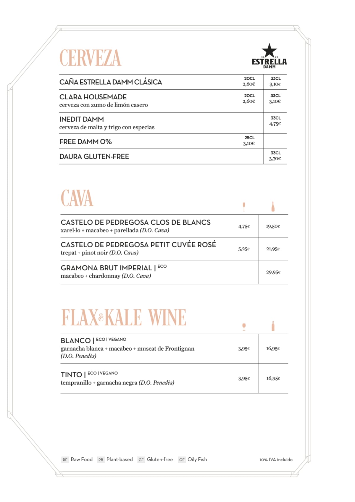 Flax & Kale - Passage menu