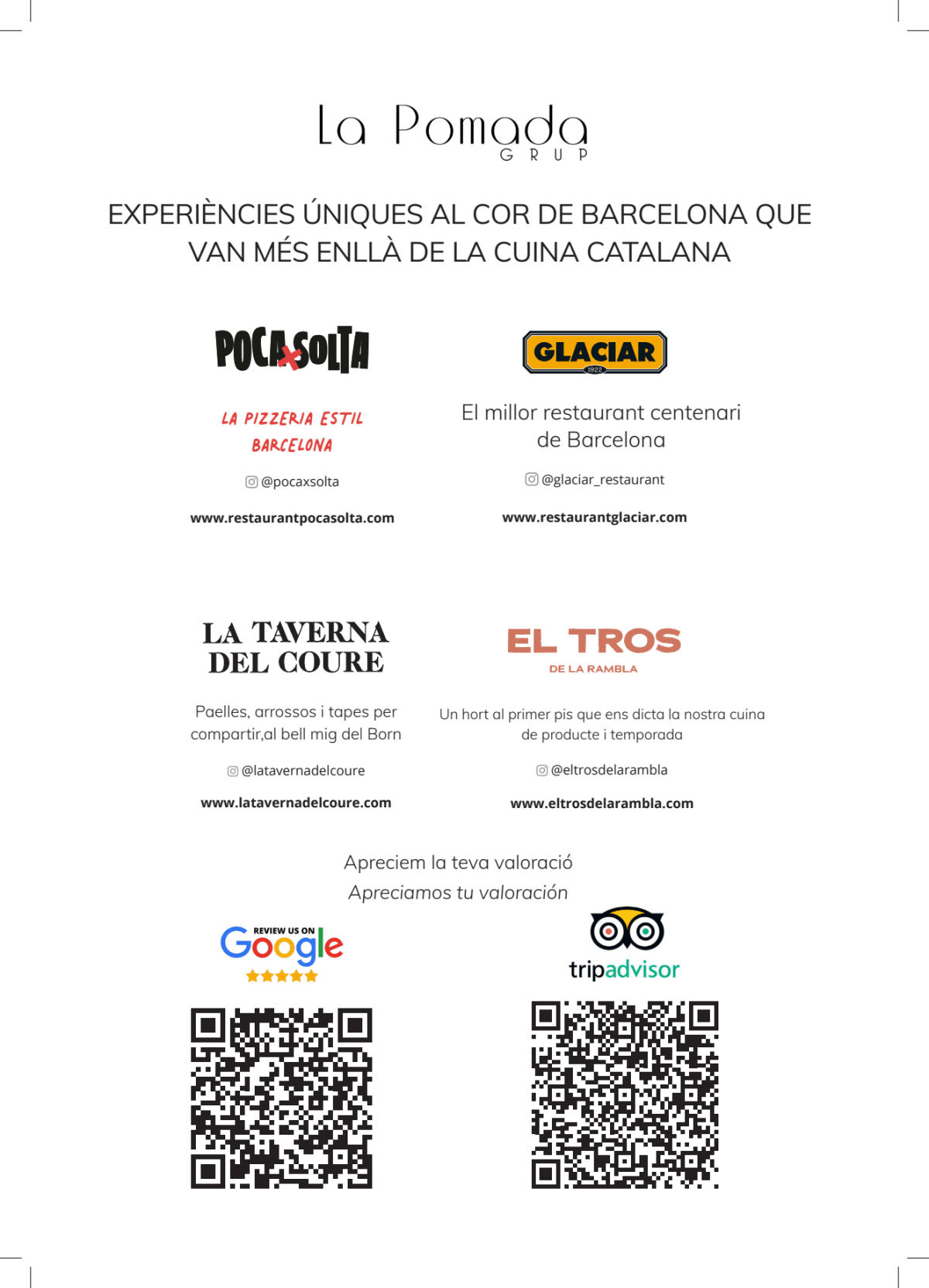 El Tros de la Rambla menu