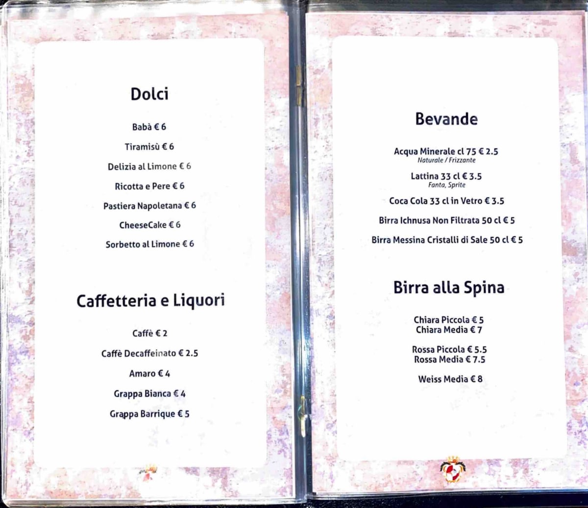 La taverna dei Goti menu