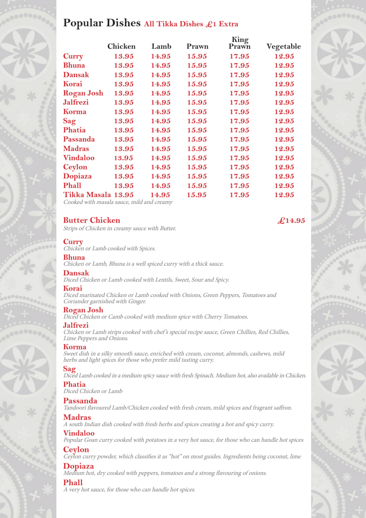 Carte et Menus 2024 Eastern Eye Balti House à Londres TheFork