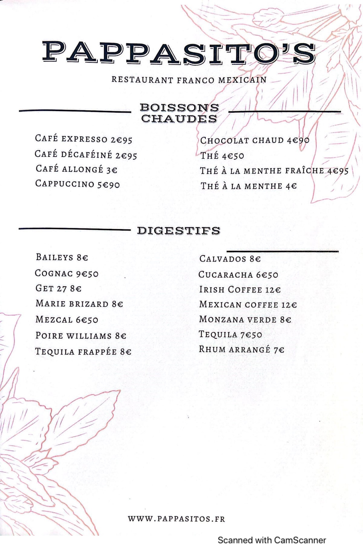 Pappasito's menu