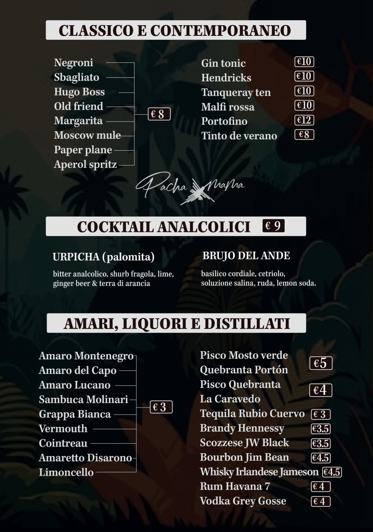 Pachamama Milano - Cocina Novoandina menu