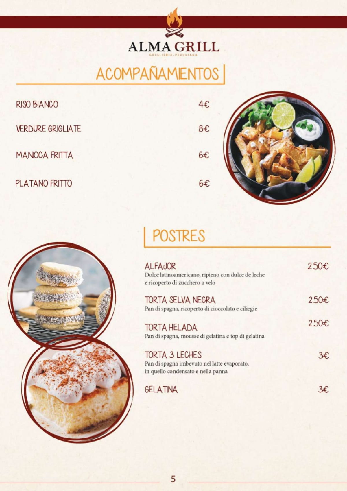 ALMA GRILL menu