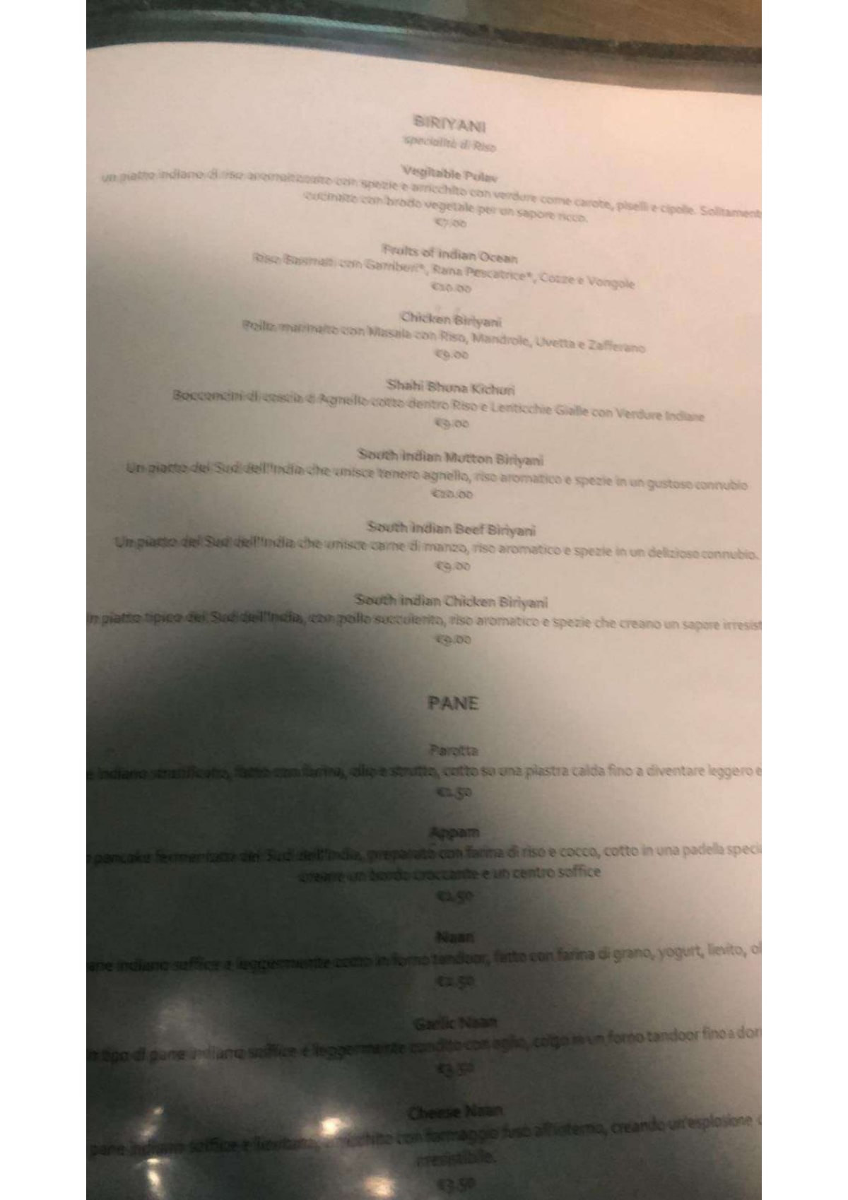 Tiger Tandoori menu