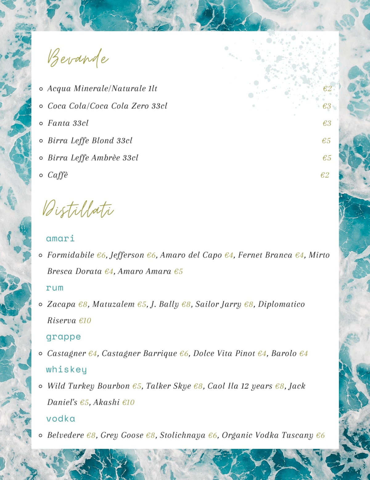 Hola Fish'n Fruit menu