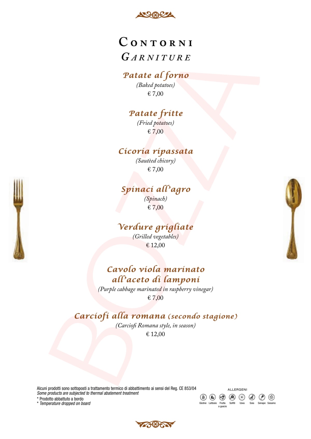 Il Vero Alfredo menu