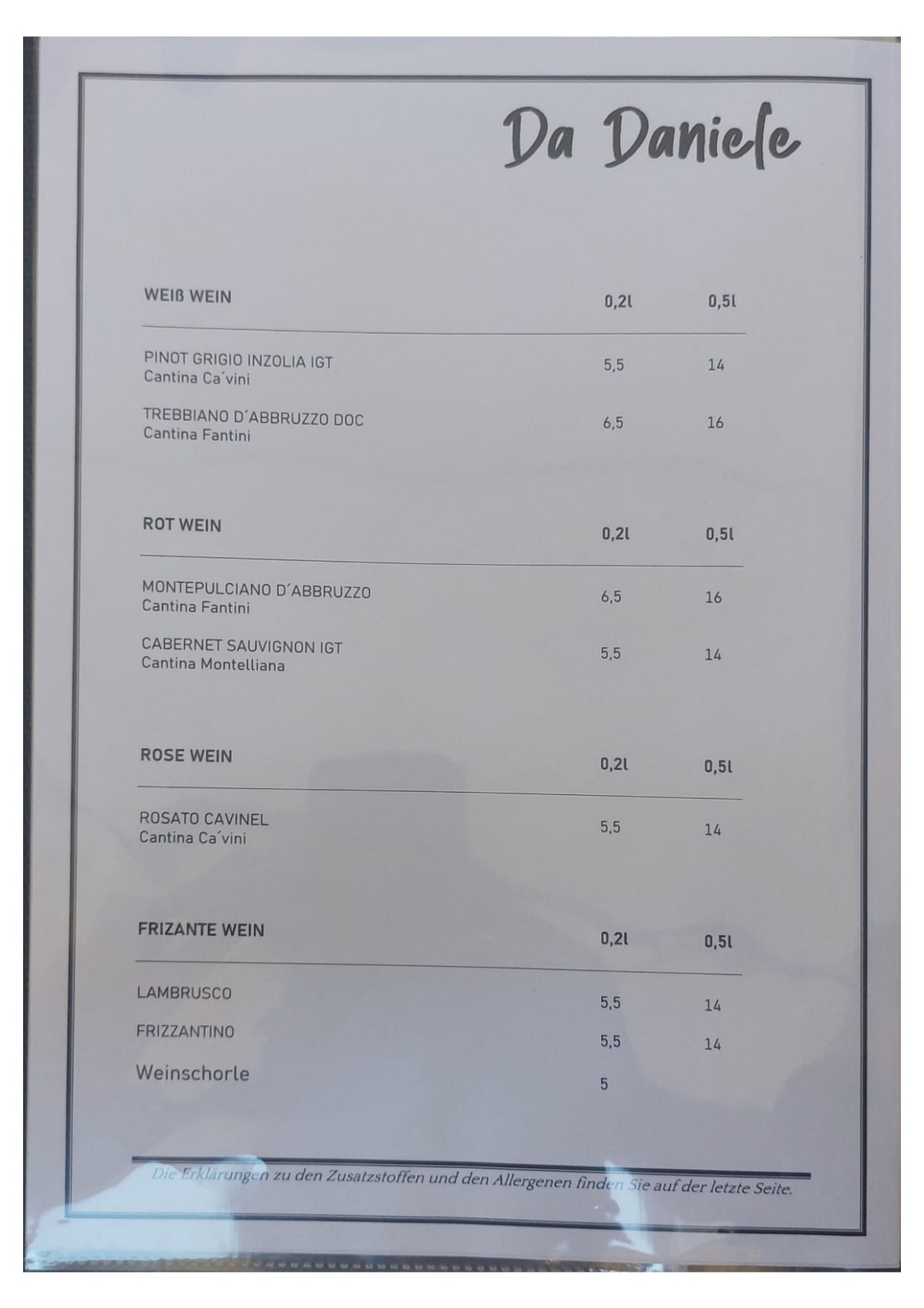 Menu 2024 Da Daniele em Berlim TheFork