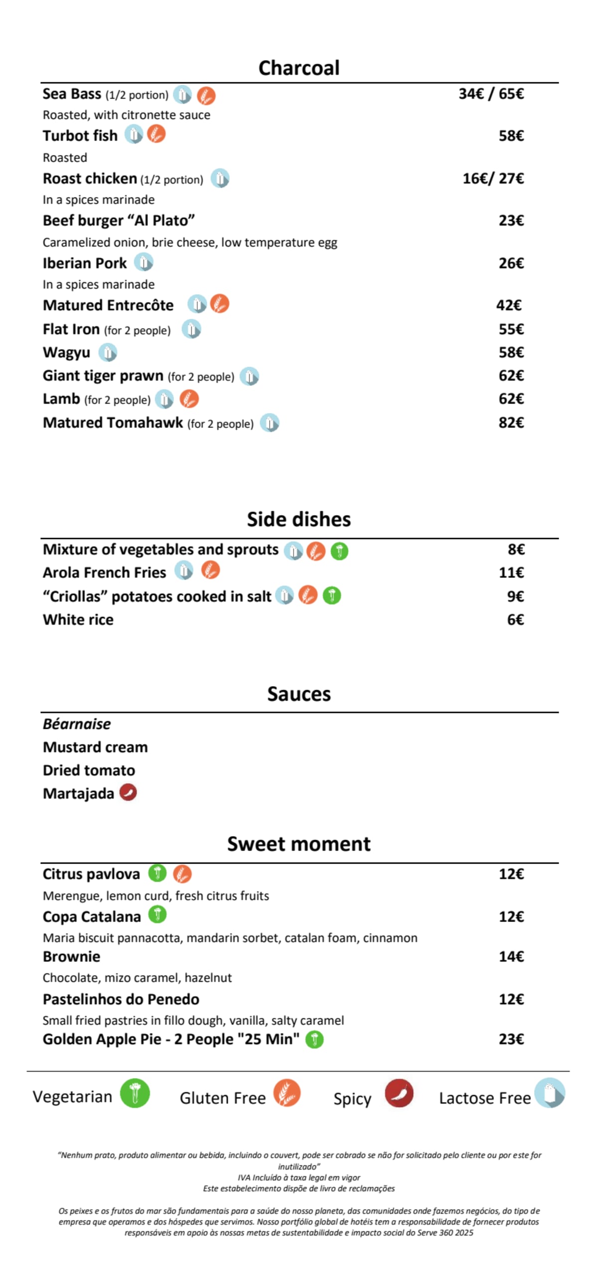 Arola menu