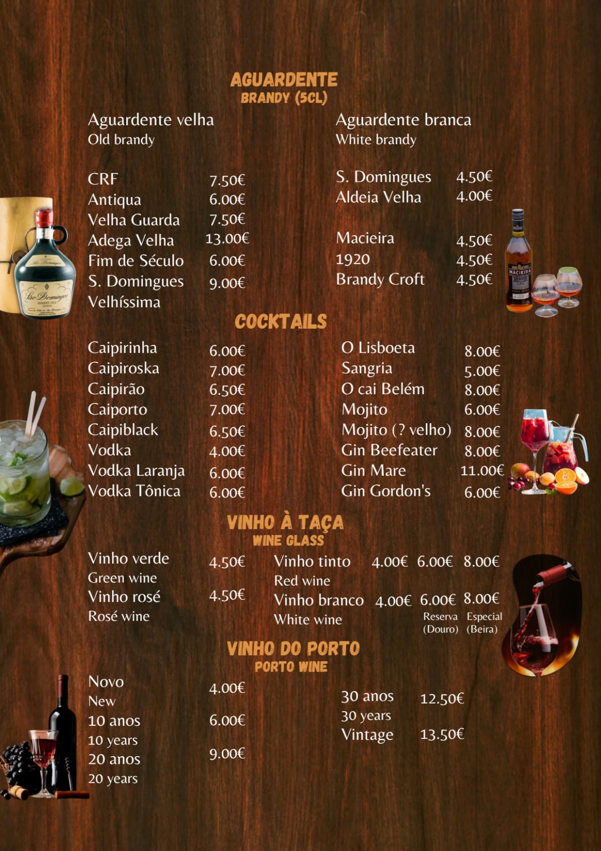 Forno Velho menu