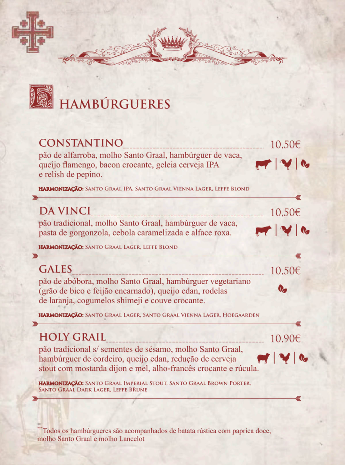 Santo Graal - Campo de Ourique menu