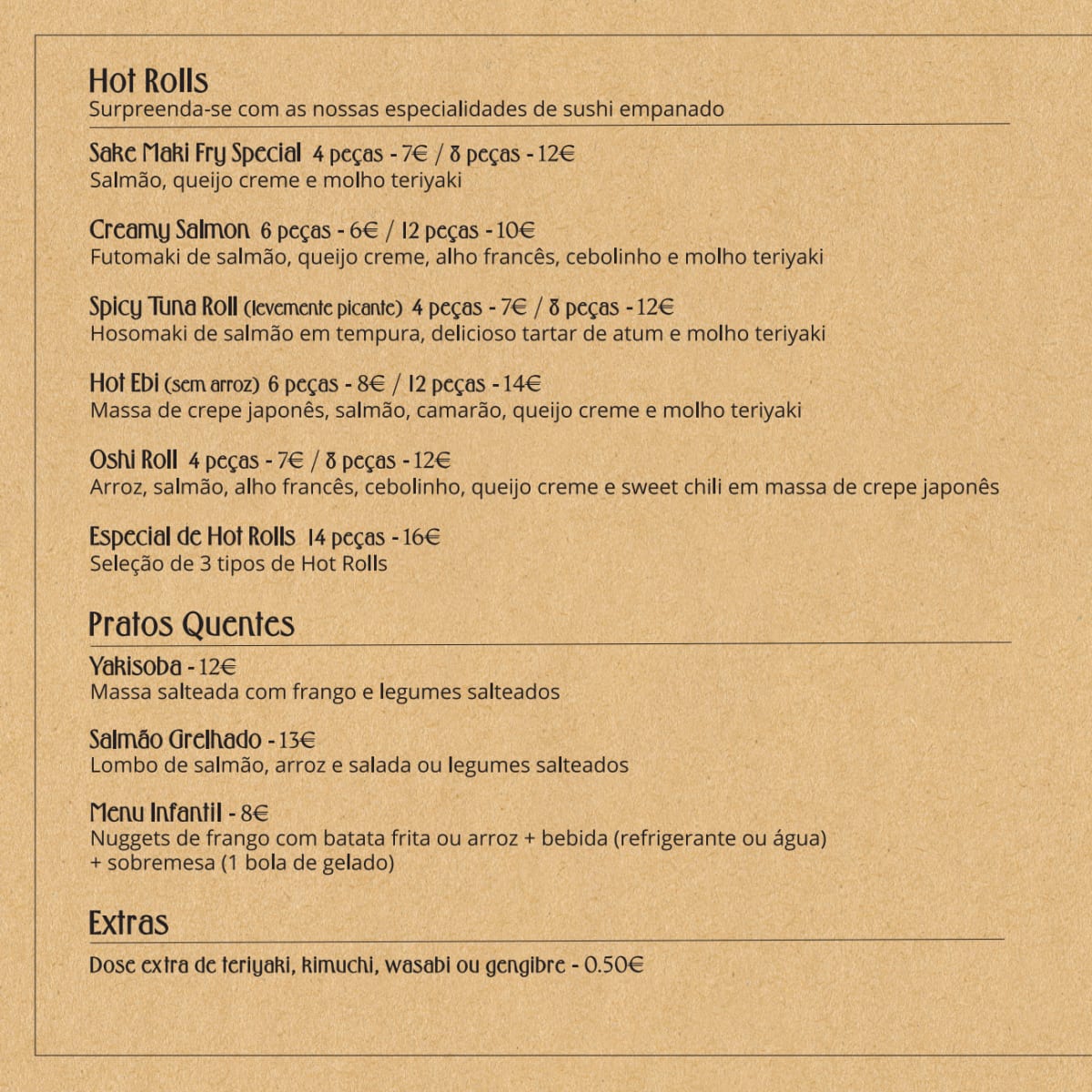 Oshi Sushi menu