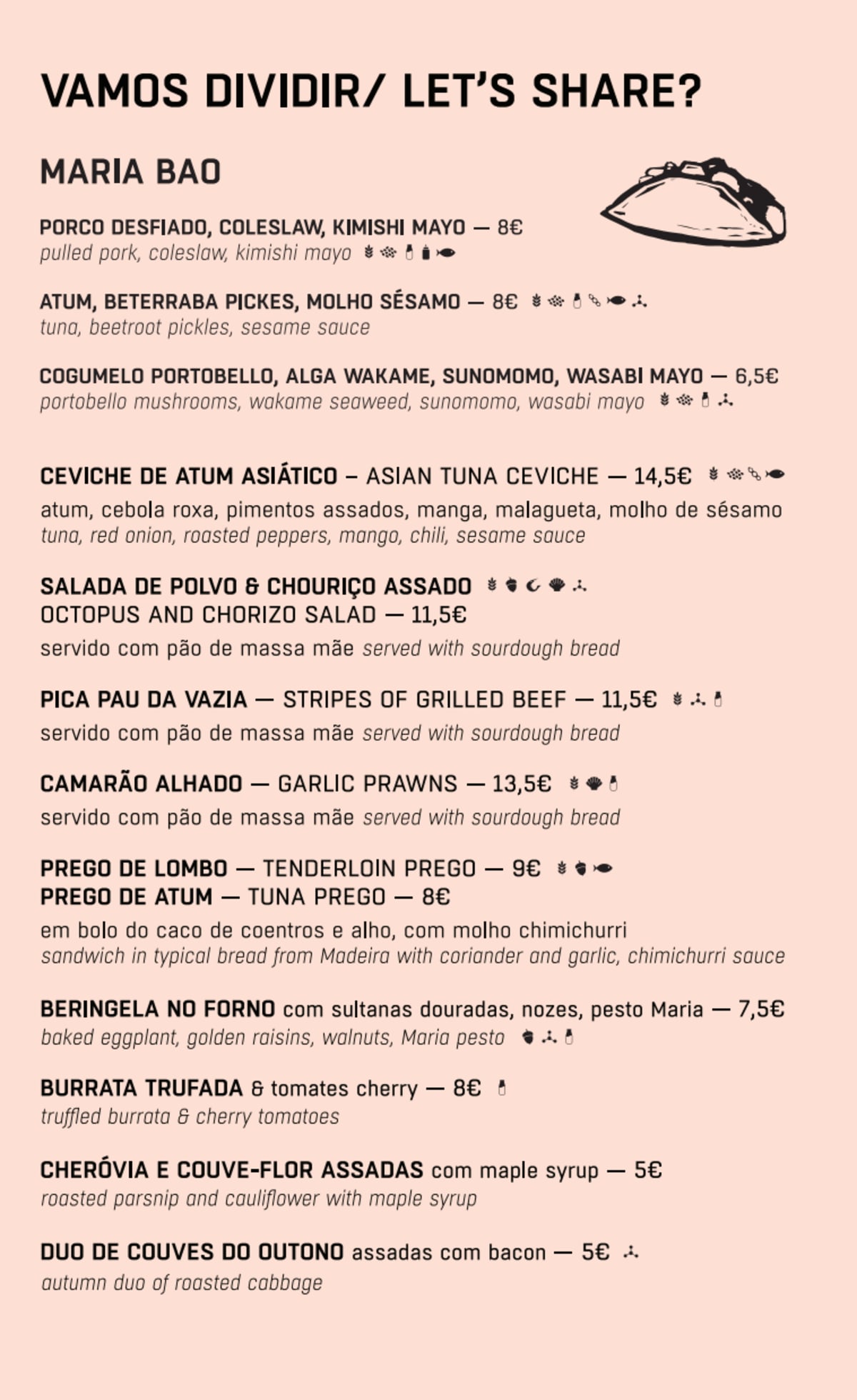 Maria Food Hub menu