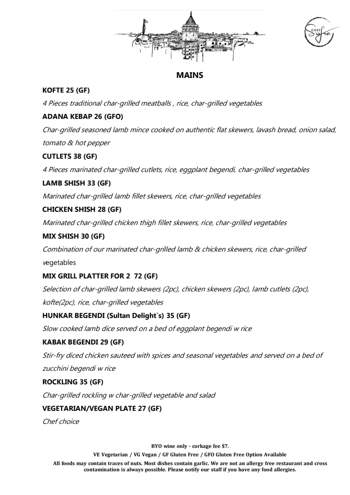 Carte et Menus 2022 Chef Sofra à Essendon (VIC) TheFork