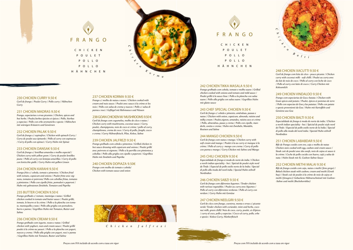 Menu 2024 Gandhi Palace Vilamoura in Quarteira TheFork