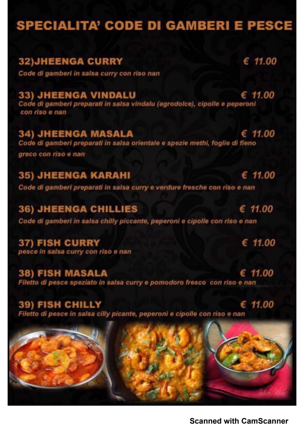 Menù completo e carta 2022 Sonia Bar Ristorante indiano a Vergiate