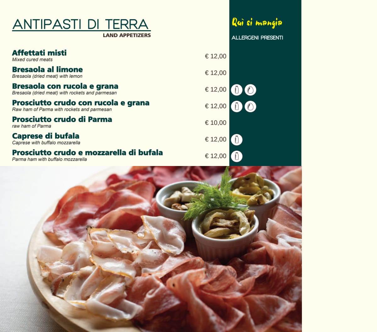 Qui si mangia menu