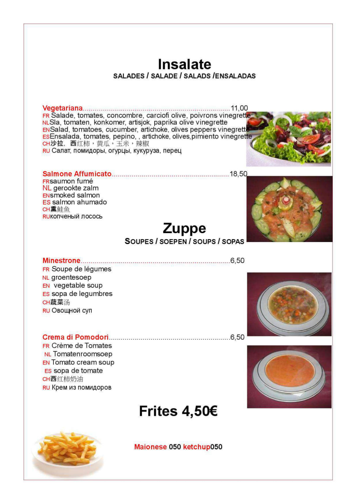 L'Italiano menu