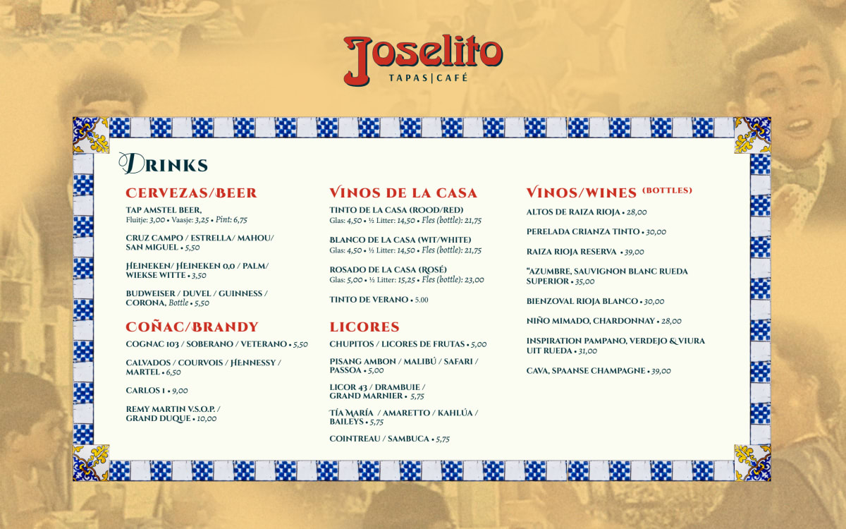 Joselito menu