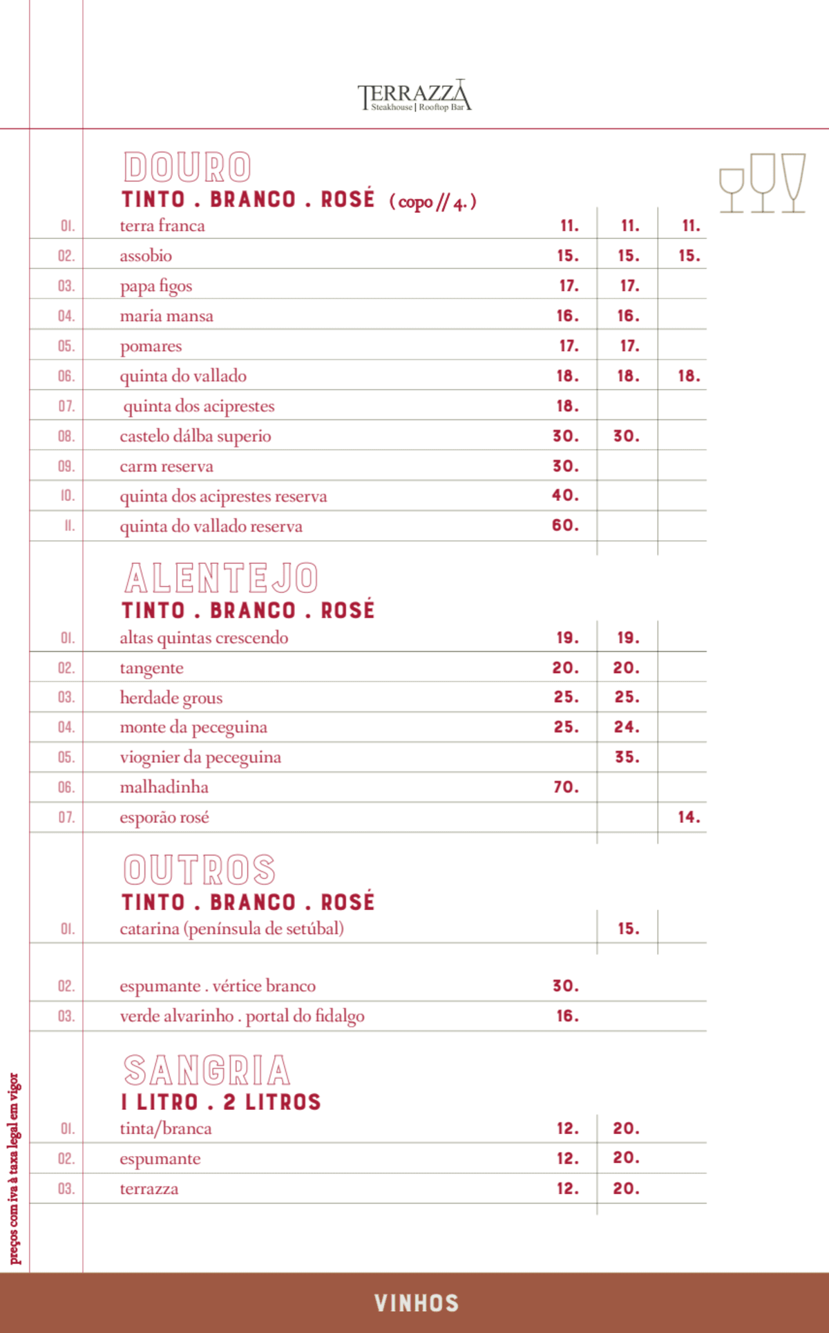 Terrazza Queijas menu