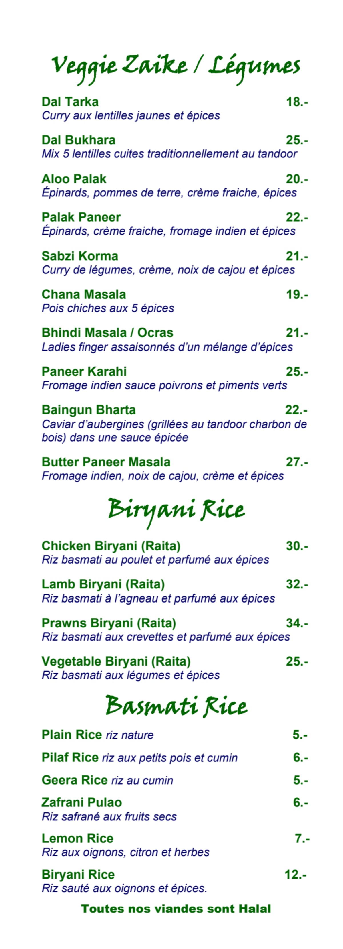 Little India menu