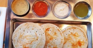 Set dosa is typical 3 pancakes made out of fermented rice & lentils served with inhouse prepared fresh Indian sauces  - Krishna Vilas Utrecht, Utrecht